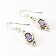 Sterling Silver Amethyst 5x7mm Dangle Earrings