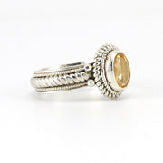 Alt View Sterling Silver Citrine 6x8mm Oval Ring