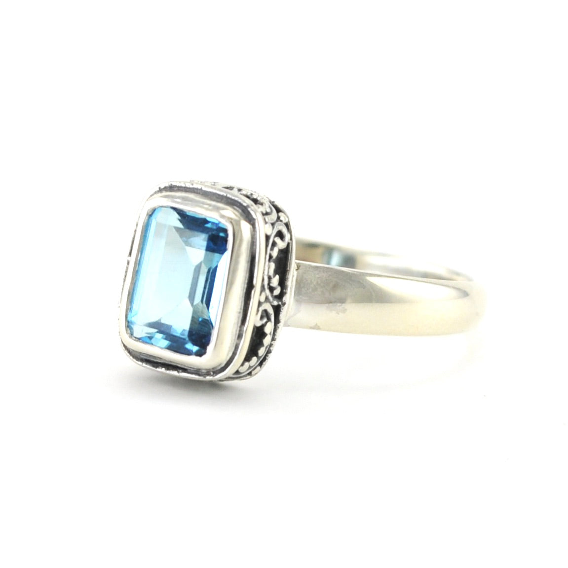 Blue topaz hot sale rectangle ring