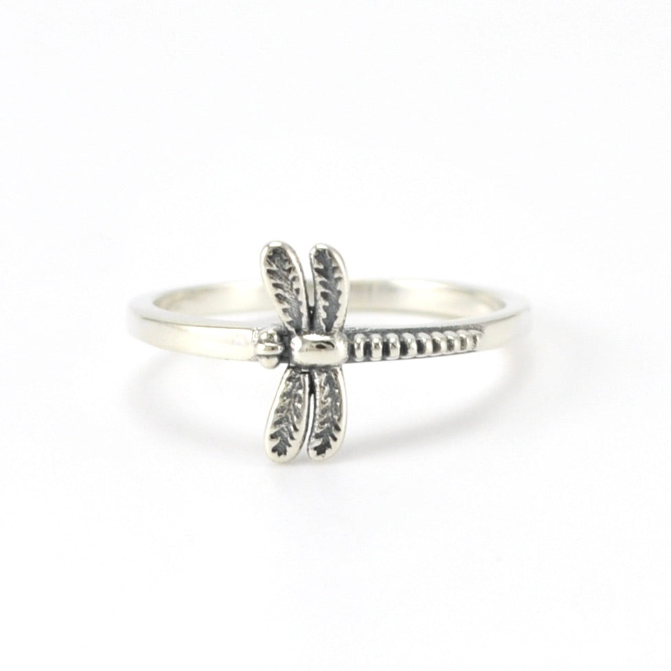 Sterling Silver Sideways Dragonfly Ring