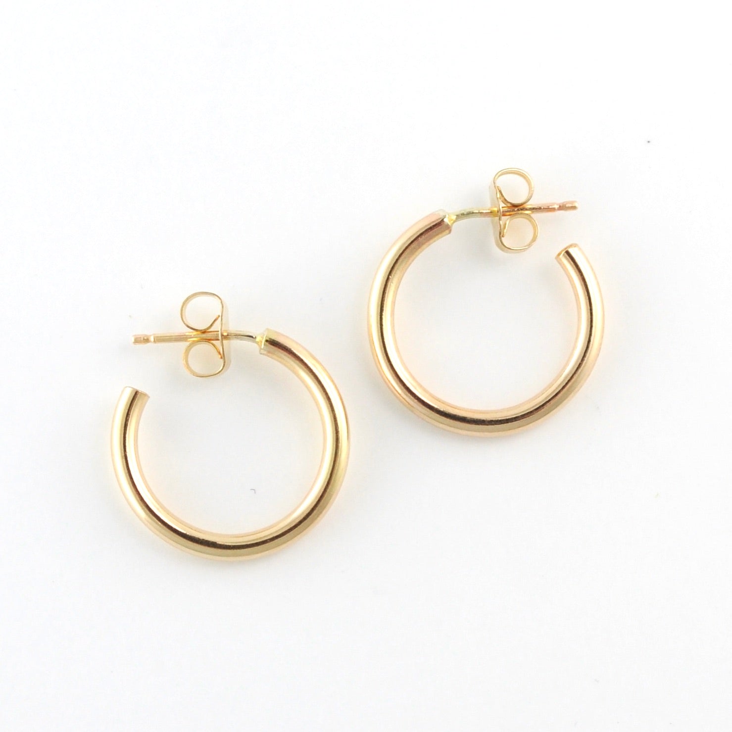 Gold Fill 2x18mm Heavy Circle Post Hoop