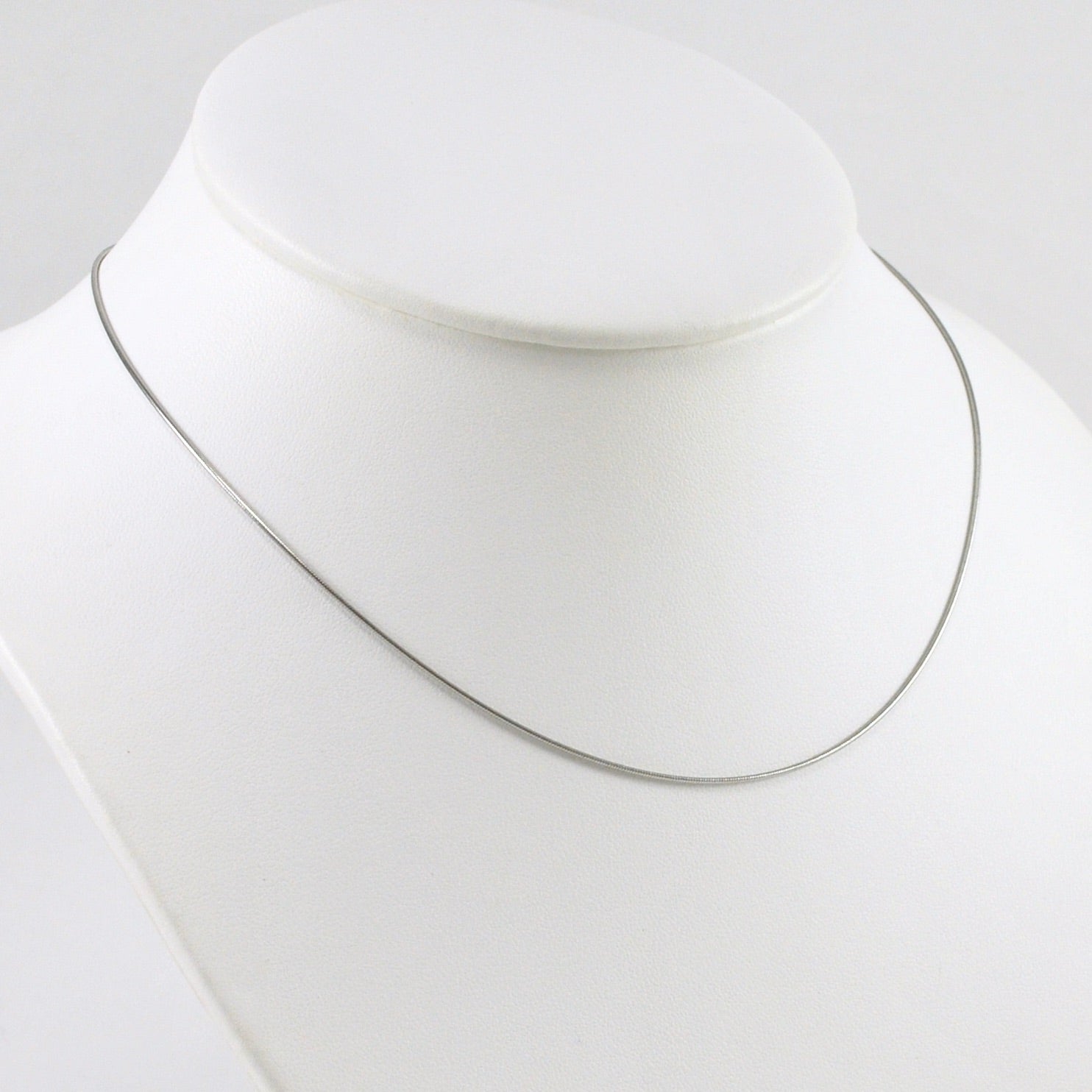 Rhodium Plated Sterling Silver 16 Inch Snake 015 Chain