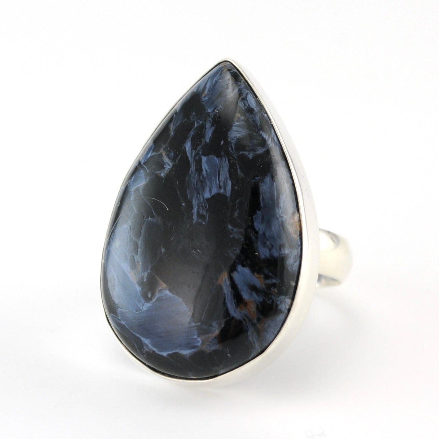 Sterling Silver Pietersite Tear Ring