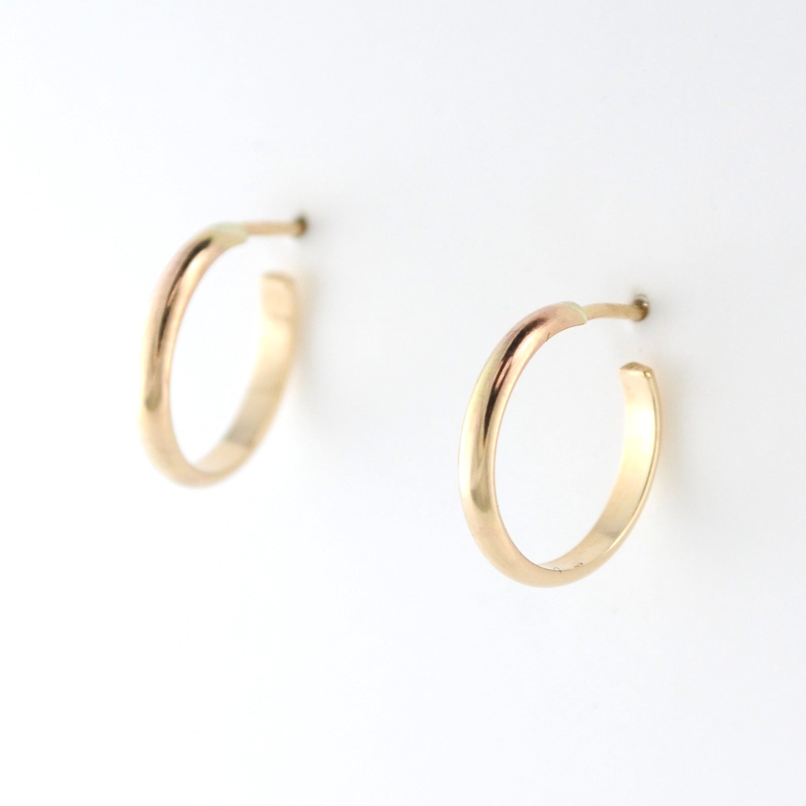 Side View Gold Fill 2x12mm Post Hoop