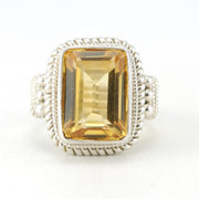 Alt View Sterling Silver Citrine 10x14mm Rectangle Ring
