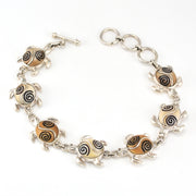 Fossilized Ivory with Sterling Silver Sea Turtle Bracelet
