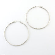 Sterling Silver 2x60mm Hoop Earrings
