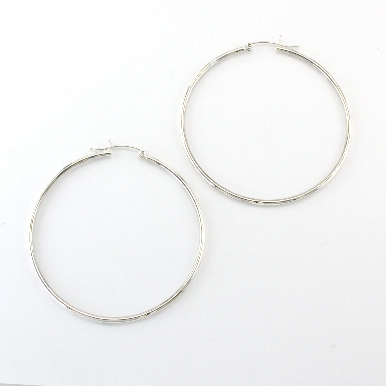 Sterling Silver 2x60mm Hoop Earrings