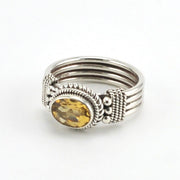 Alt View Sterling Silver Citrine 6x8mm Oval Ring Size 7