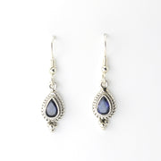 Alt View Sterling Silver Iolite 5x7mm Teardrop Dangle Earrings