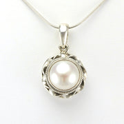 Alt View Sterling Silver Pearl 11mm Pendant