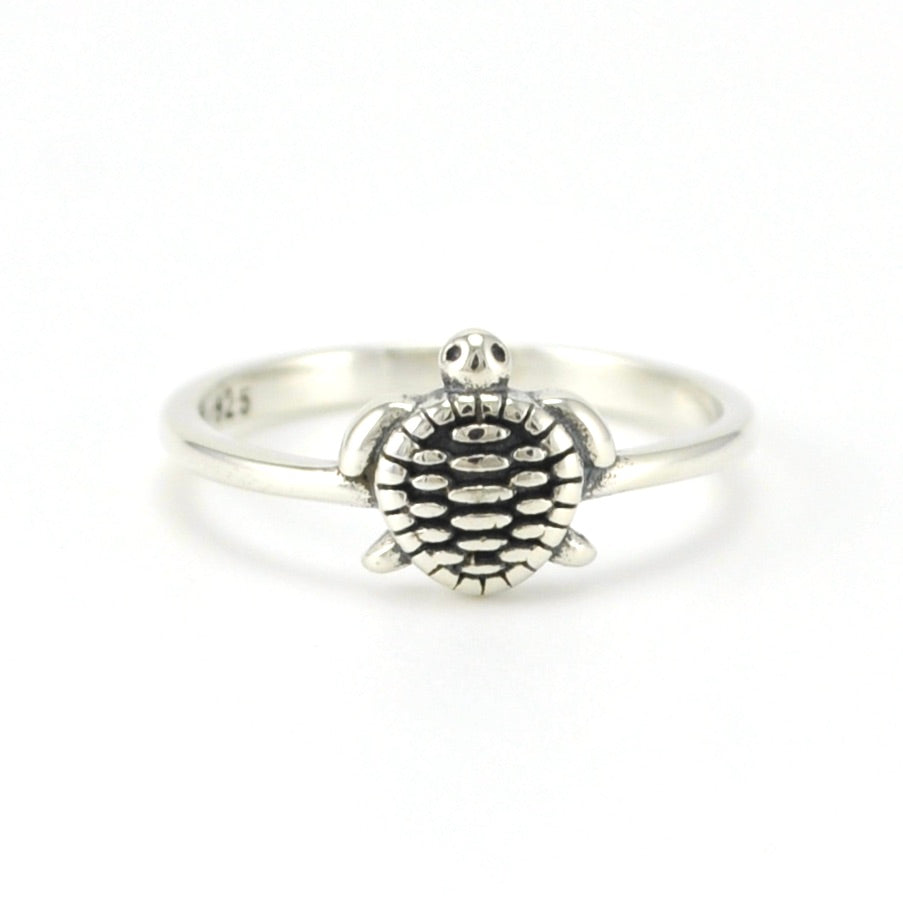 Sterling Silver Little Sea Turtle Ring