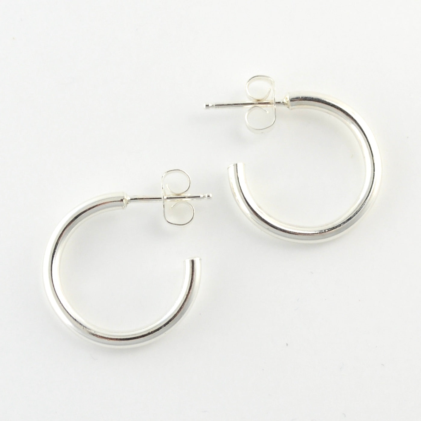 Sterling Silver 2x18mm Heavy Circle Post Hoop