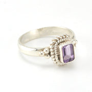 Alt View Sterling Silver Amethyst 4x6mm Rectangle Ring