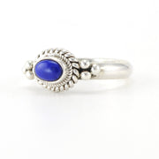 Sterling Silver Lapis 4x6mm Oval Ring