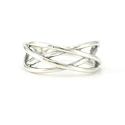 Sterling Silver Crossover Weave Ring