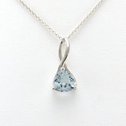 Alt View Sterling Silver Aquamarine 1.3ct Trillion Necklace