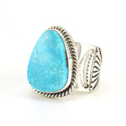 Sterling Silver Kingman Turquoise Ring Size 12 by Lyle Piaso