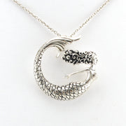 Alt View Silver Mermaid Spiral Necklace