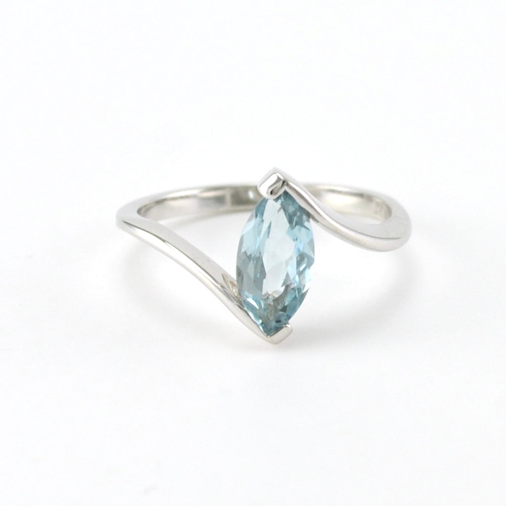 Sterling Silver Sky Blue Topaz Marquise Ring