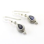 Sterling Silver Iolite 5x7mm Teardrop Dangle Earrings