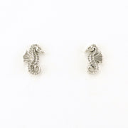 Sterling Silver Seahorse Stud Earrings