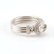 Alt View Sterling Silver Green Amethyst 4x6mm Oval Ring