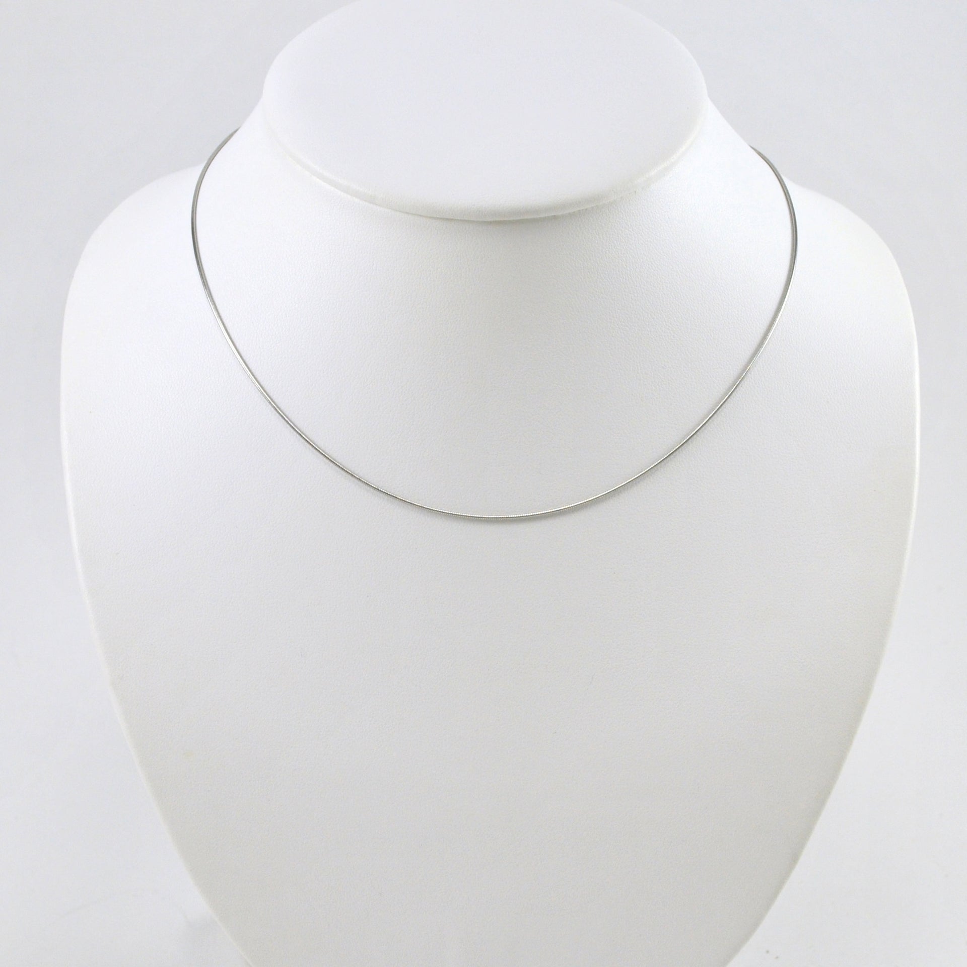 Rhodium Plated Sterling Silver 16 Inch Snake 015 Chain