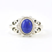 Silver Lapis 6x8mm Oval Ring