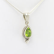 Alt View Silver Peridot Teardrop Pendant