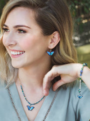 ModelView Blue Radiance Bella Butterfly Earrings