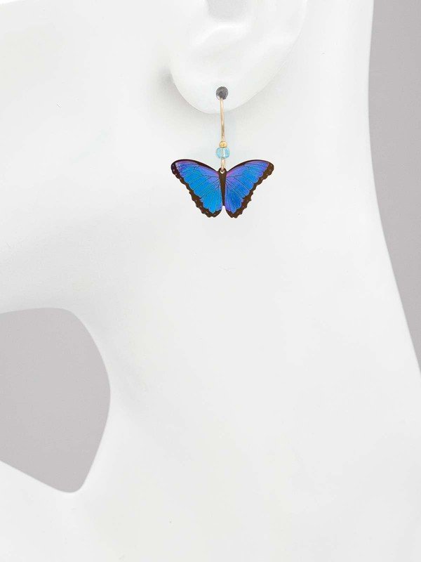 Alt View Blue Radiance Bella Butterfly Earrings