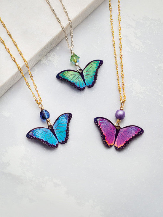 Ultra Violet Bella Butterfly Pendant Necklace
