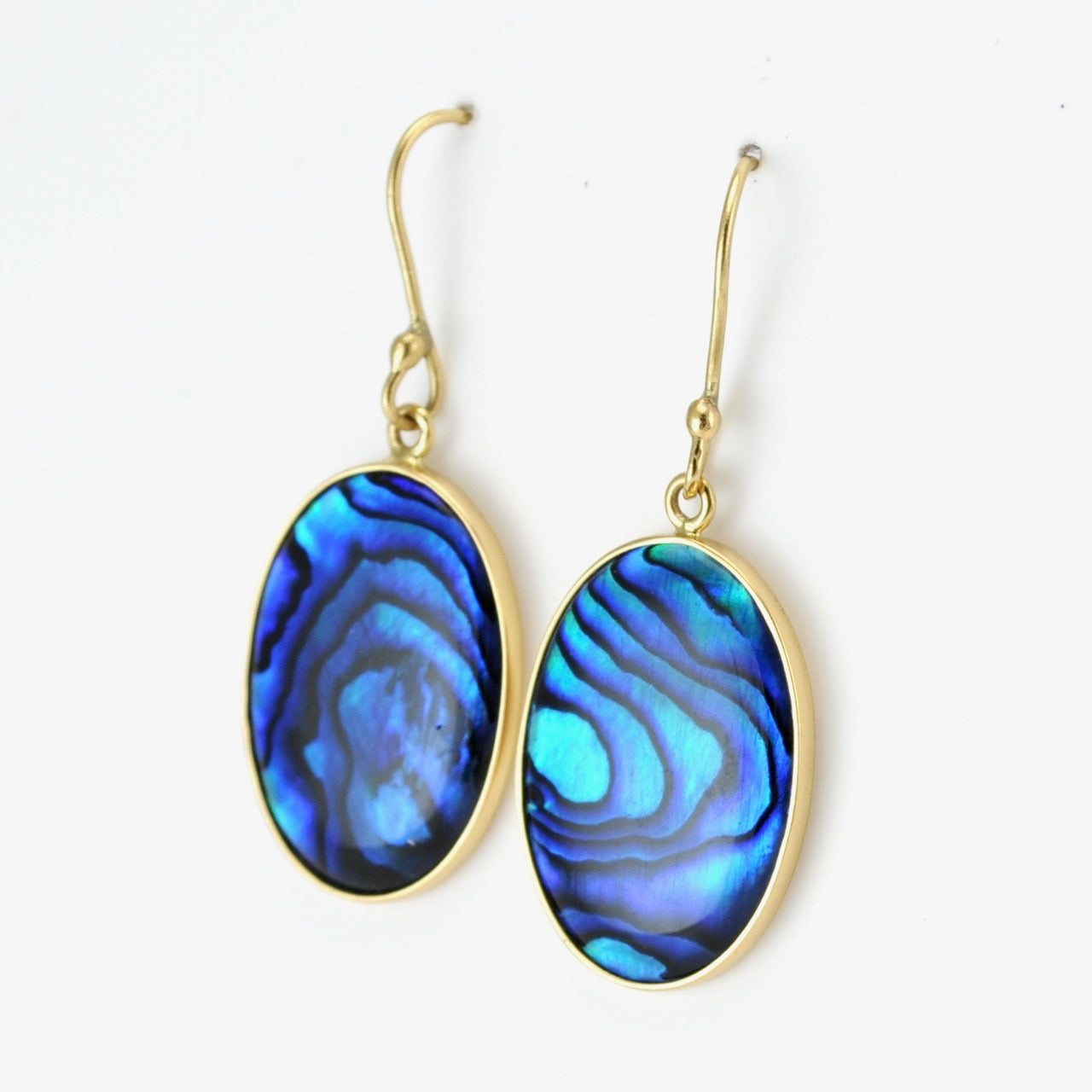 Alchemía Blue Abalone Oval Dangle Earrings