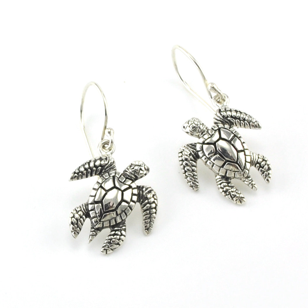 Sterling Silver Sea Turtle Dangles