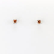 Alt View Silver CZ Citrine 3mm Post Earrings