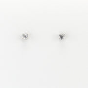 Alt View Silver CZ 3mm Post Earrings