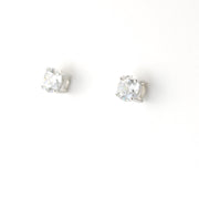 Silver CZ 5mm Post Earrings