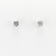 Alt View Silver CZ 5mm Post Earrings