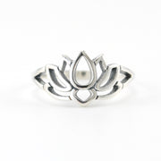 Silver Open Lotus Ring