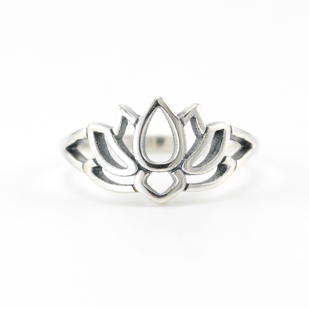 Silver Open Lotus Ring