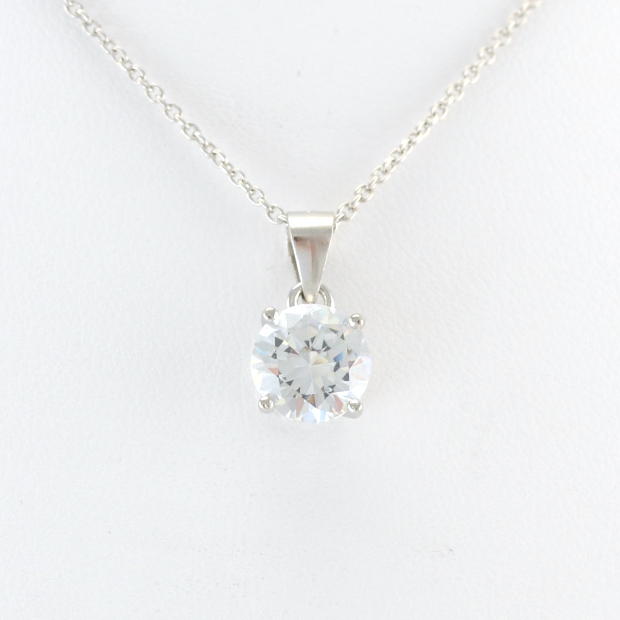 Alt View Sterling Silver CZ Necklace