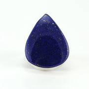 Alt View Silver Lapis Wide Tear Ring