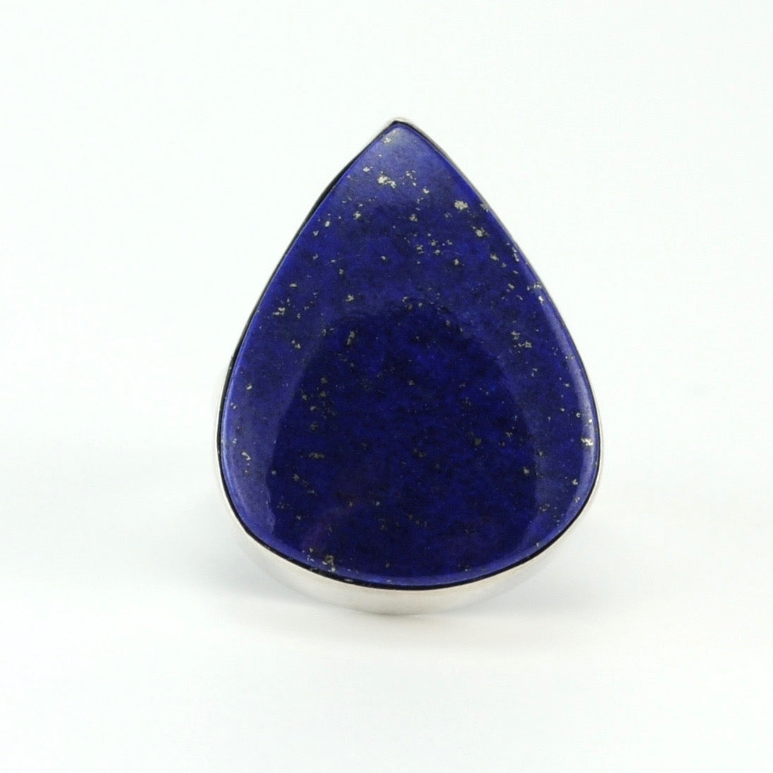 Alt View Silver Lapis Wide Tear Ring