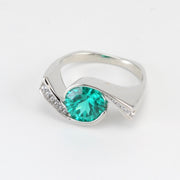 Alt View Silver Parieba Corundum 3.5ct CZ Ring