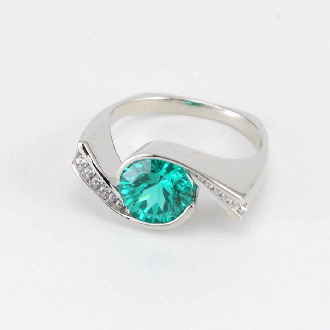 Alt View Silver Parieba Corundum 3.5ct CZ Ring