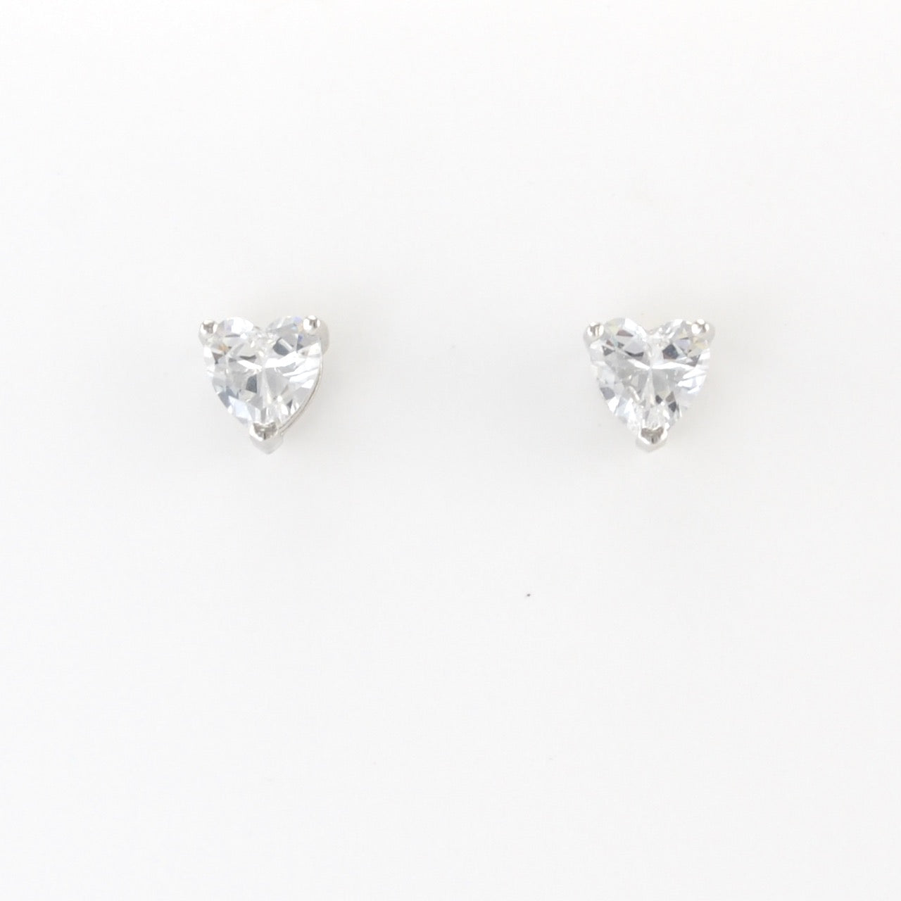 Silver CZ Heart Post EarringsSilver CZ Heart Post Earrings