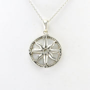 Alt View Silver Mother of Pearl Compass Pendant