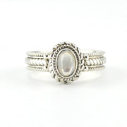 Alt View Silver Moonstone 4x6mm Oval Ring