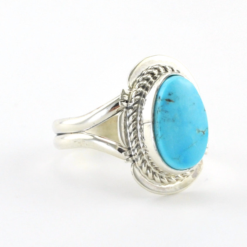 Alt View Silver Kingman Turquoise Ring
